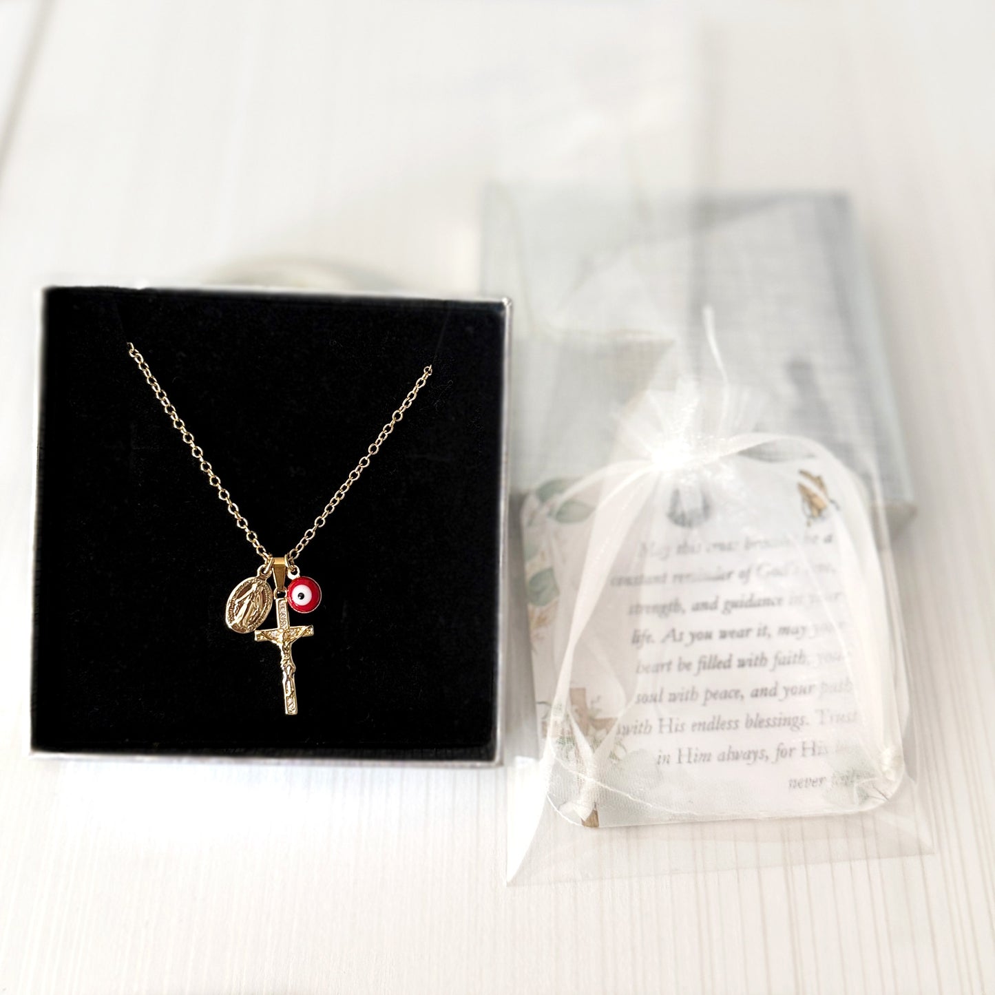 Crucifix Virgin Mary Necklace