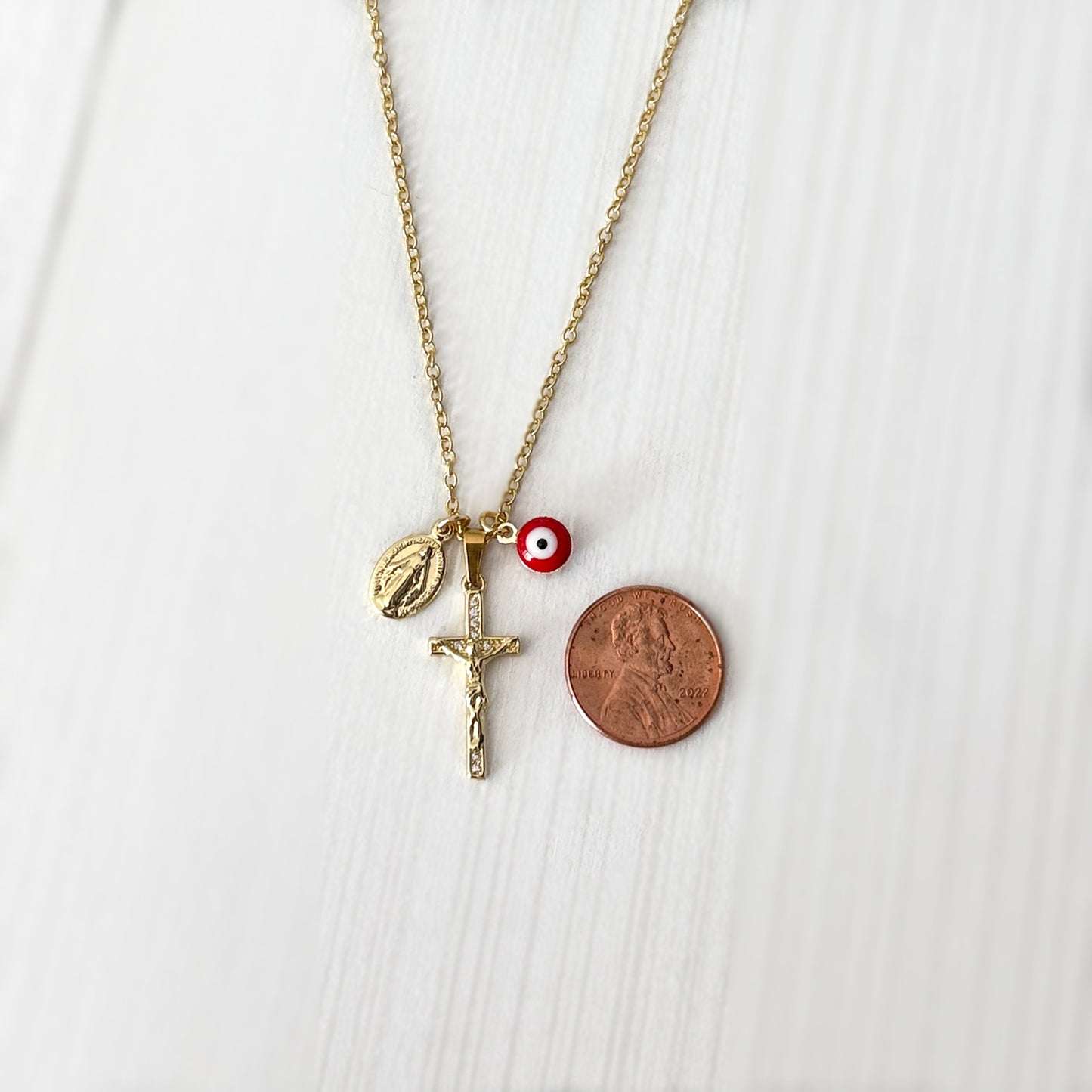 Crucifix Virgin Mary Necklace