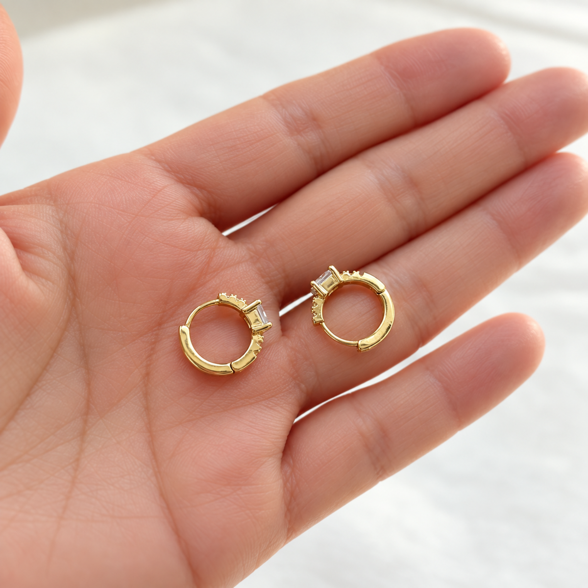 Gold Huggie Hoop Earrings