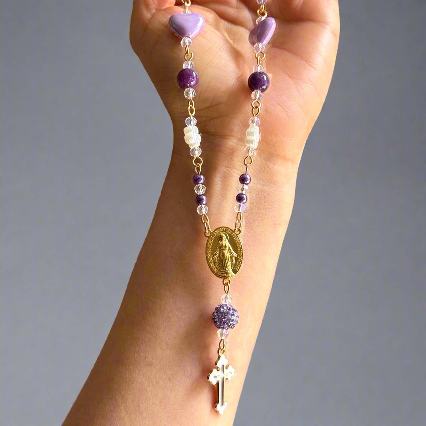 Purple Car Rosary Charm