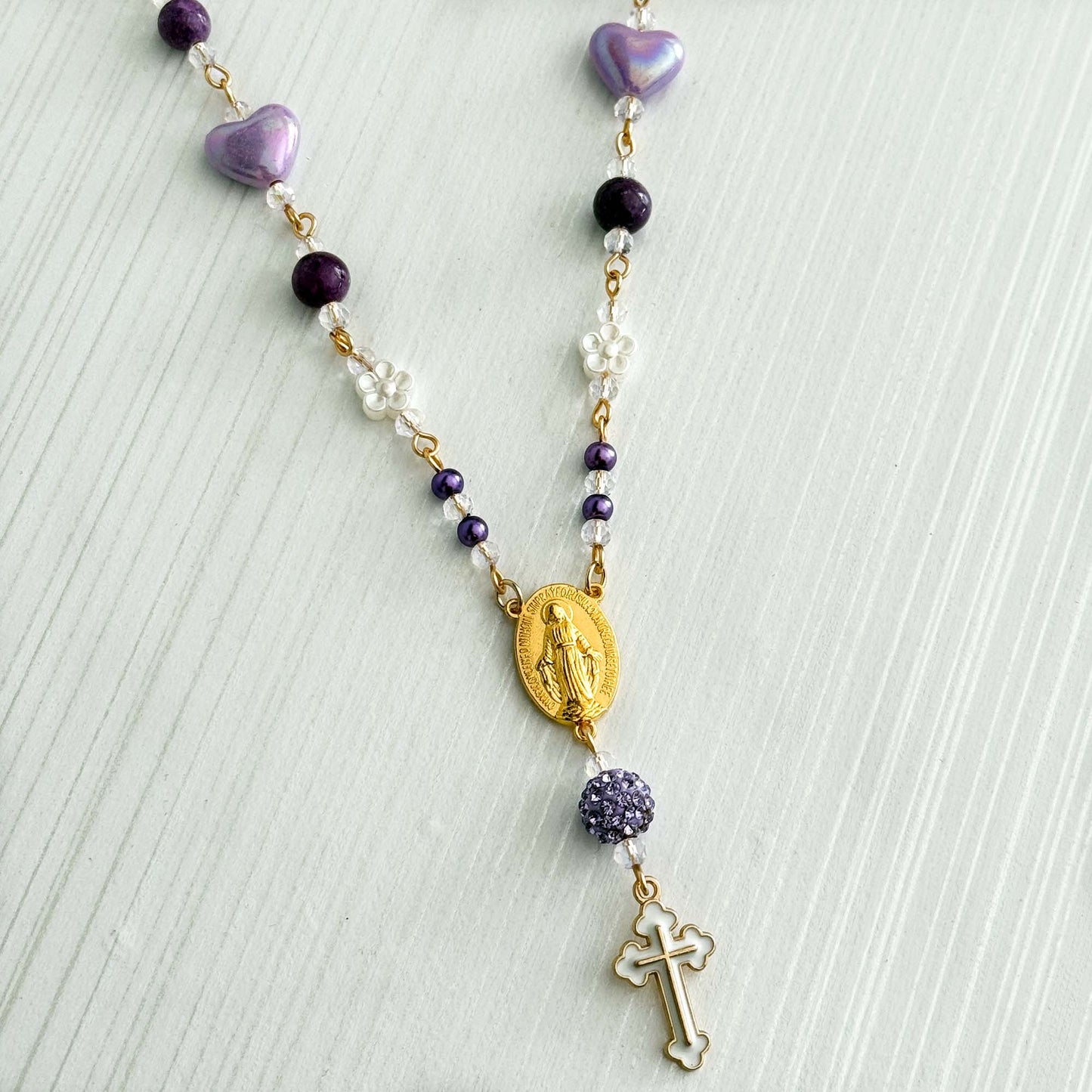 Purple Car Rosary Charm