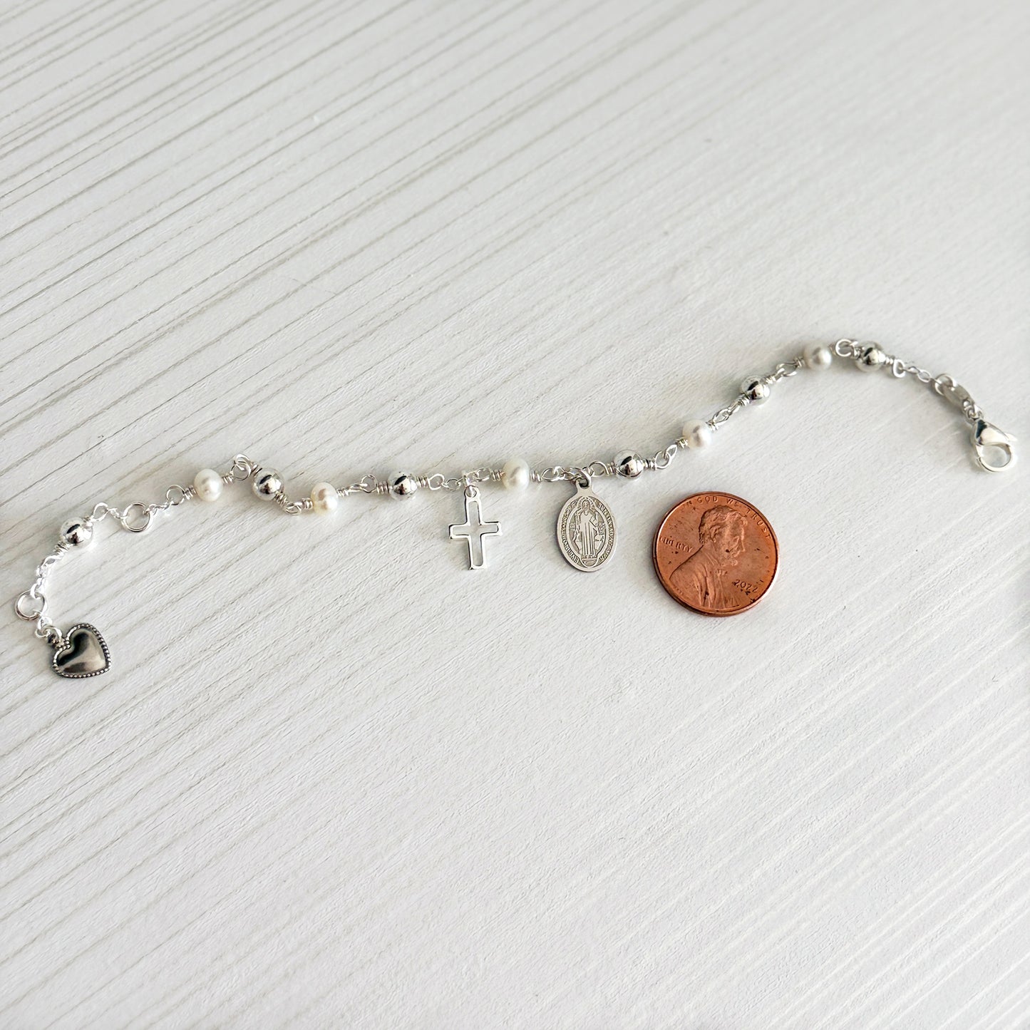 St. Benedict Silver Rosary Bracelet