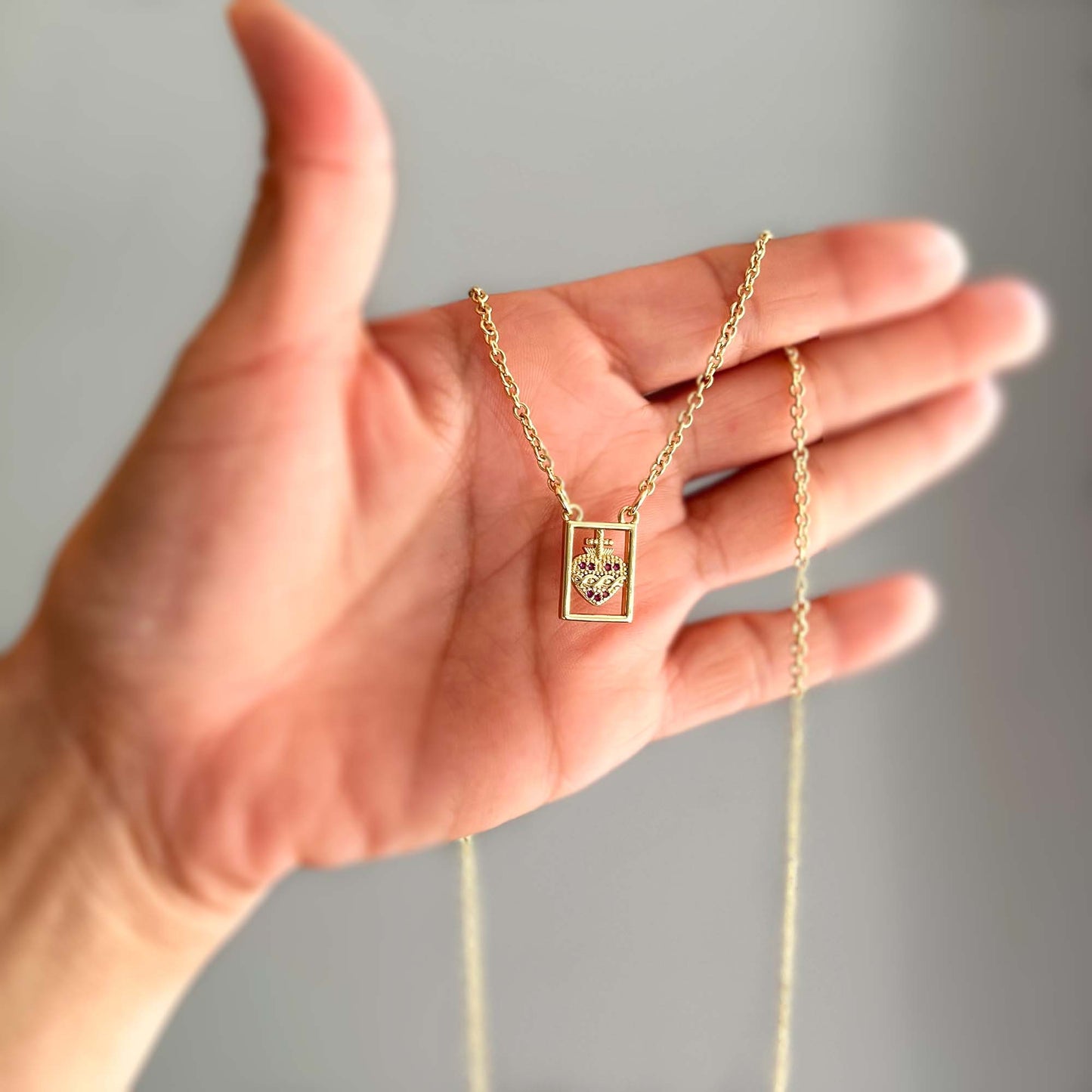 Sacred Heart Scapular Necklace