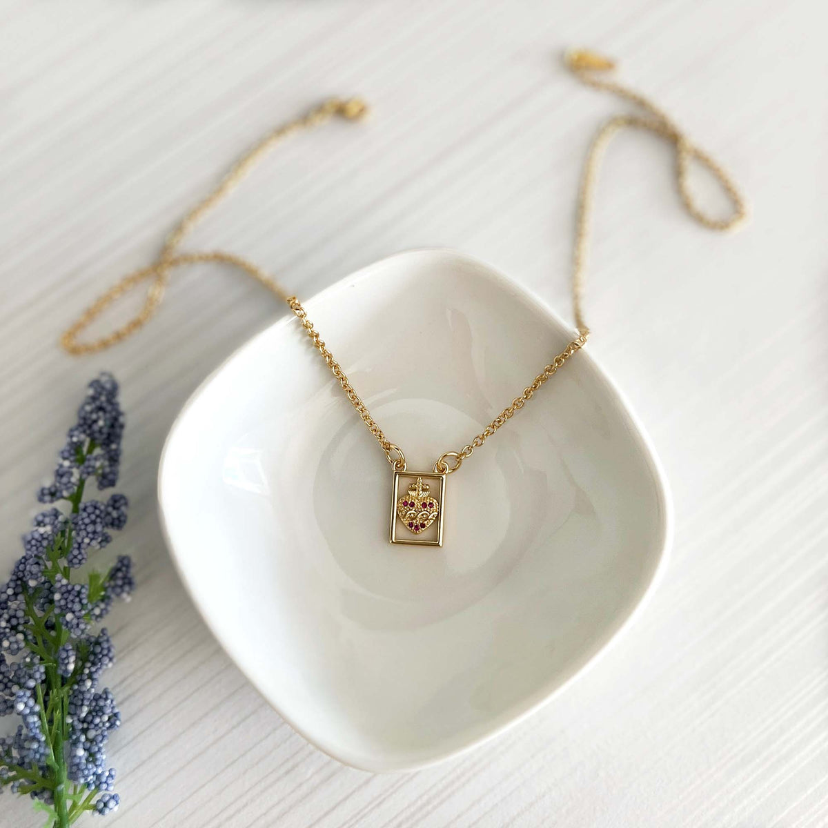 Sacred Heart Scapular Necklace