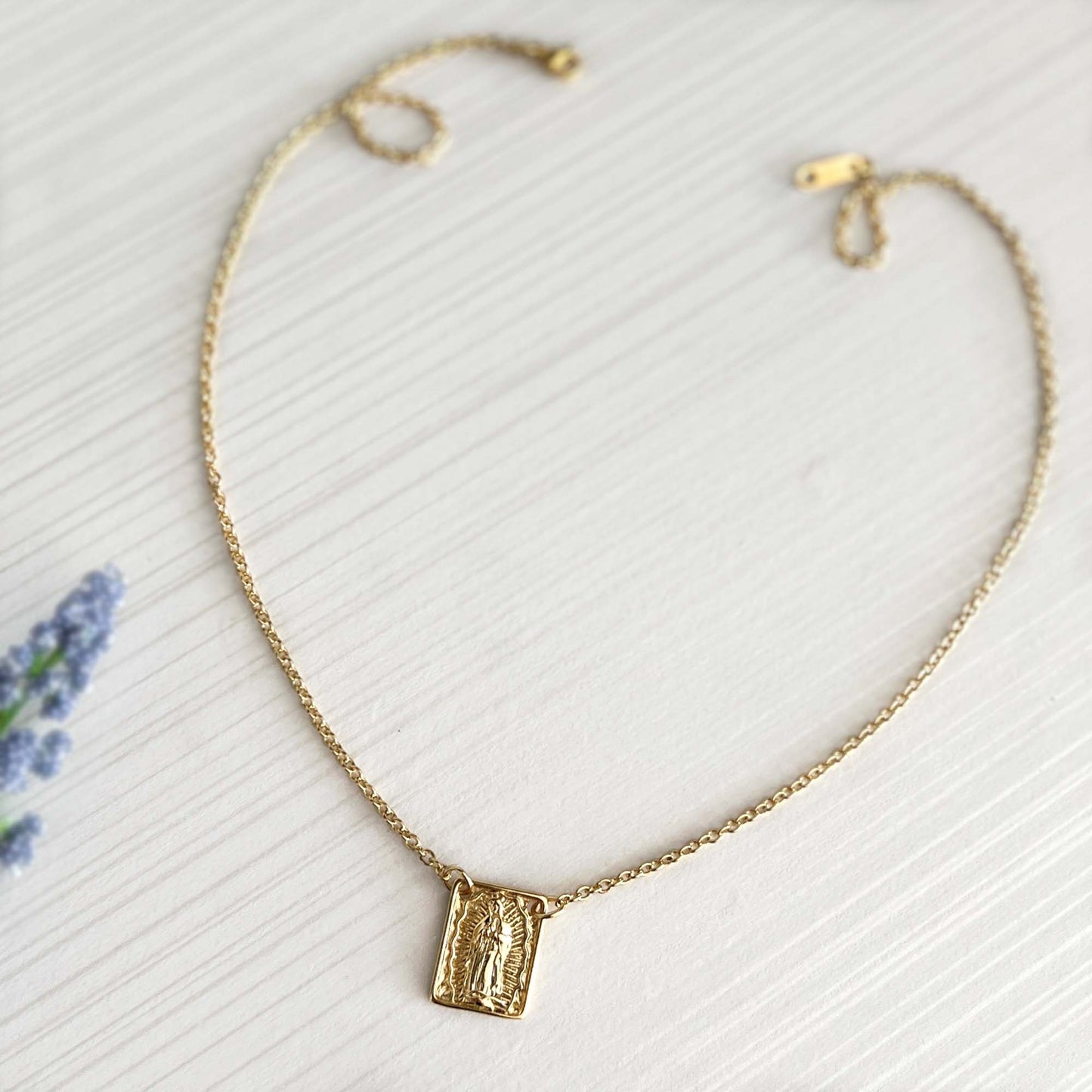 Virgin Mary Scapular Gold Necklace