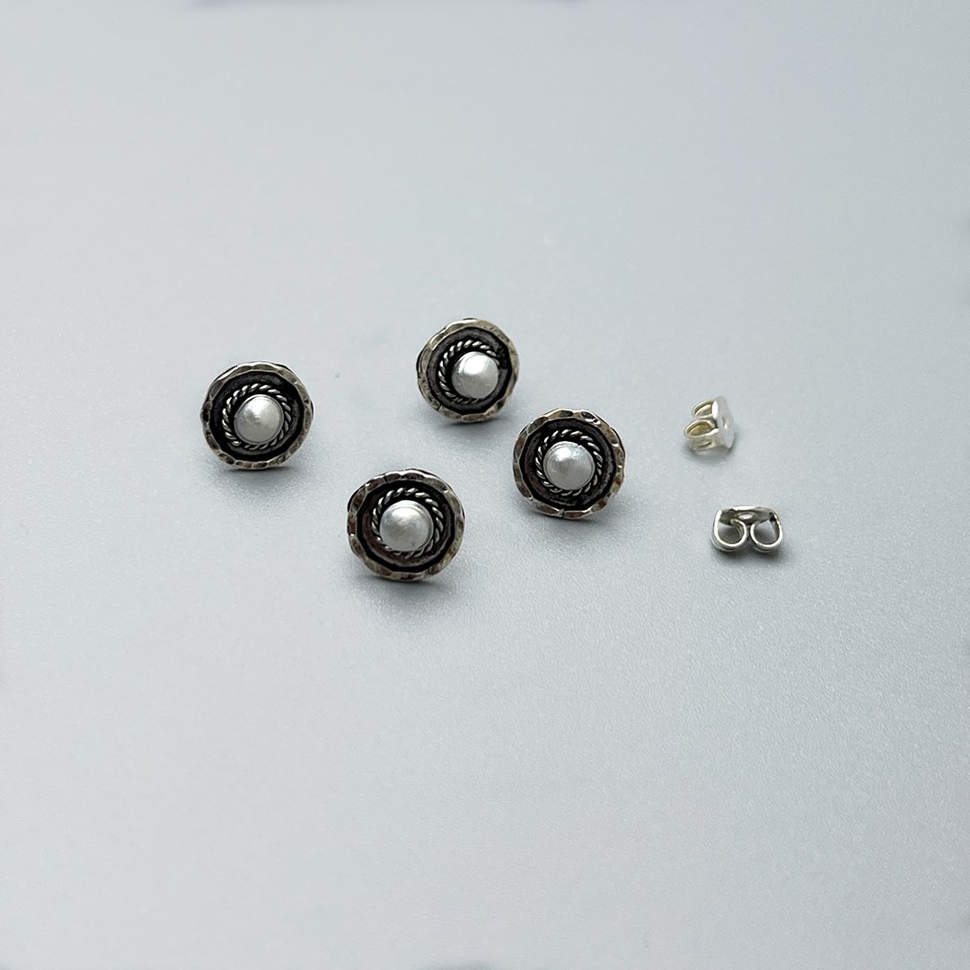 Tiny Round Stud Earrings