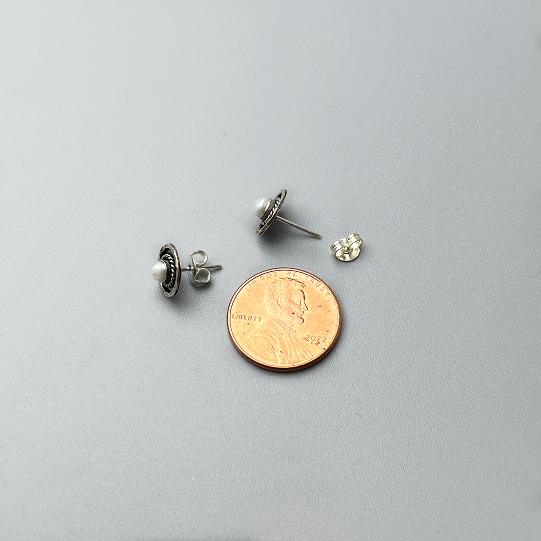 Tiny Round Stud Earrings