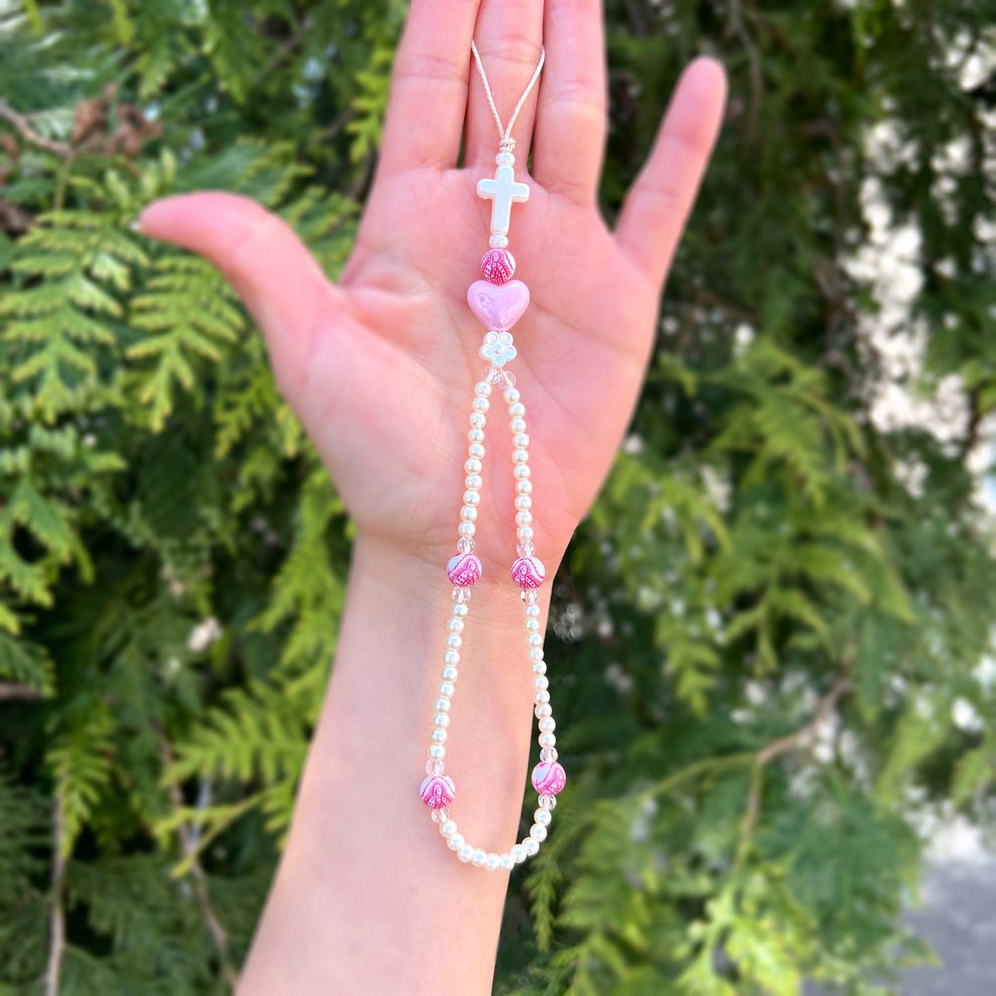 Virgin Mary Rosary Phone Charm