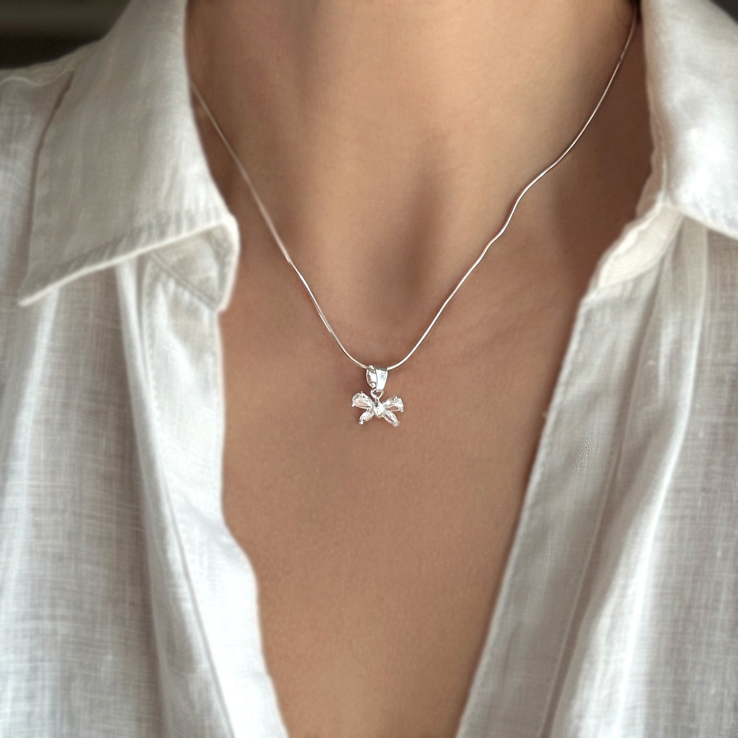 Butterfly Necklace Sterling Silver 925