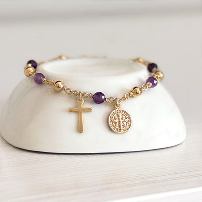 Amethyst Rosary Bracelet
