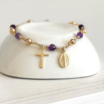 Amethyst Rosary Bracelet