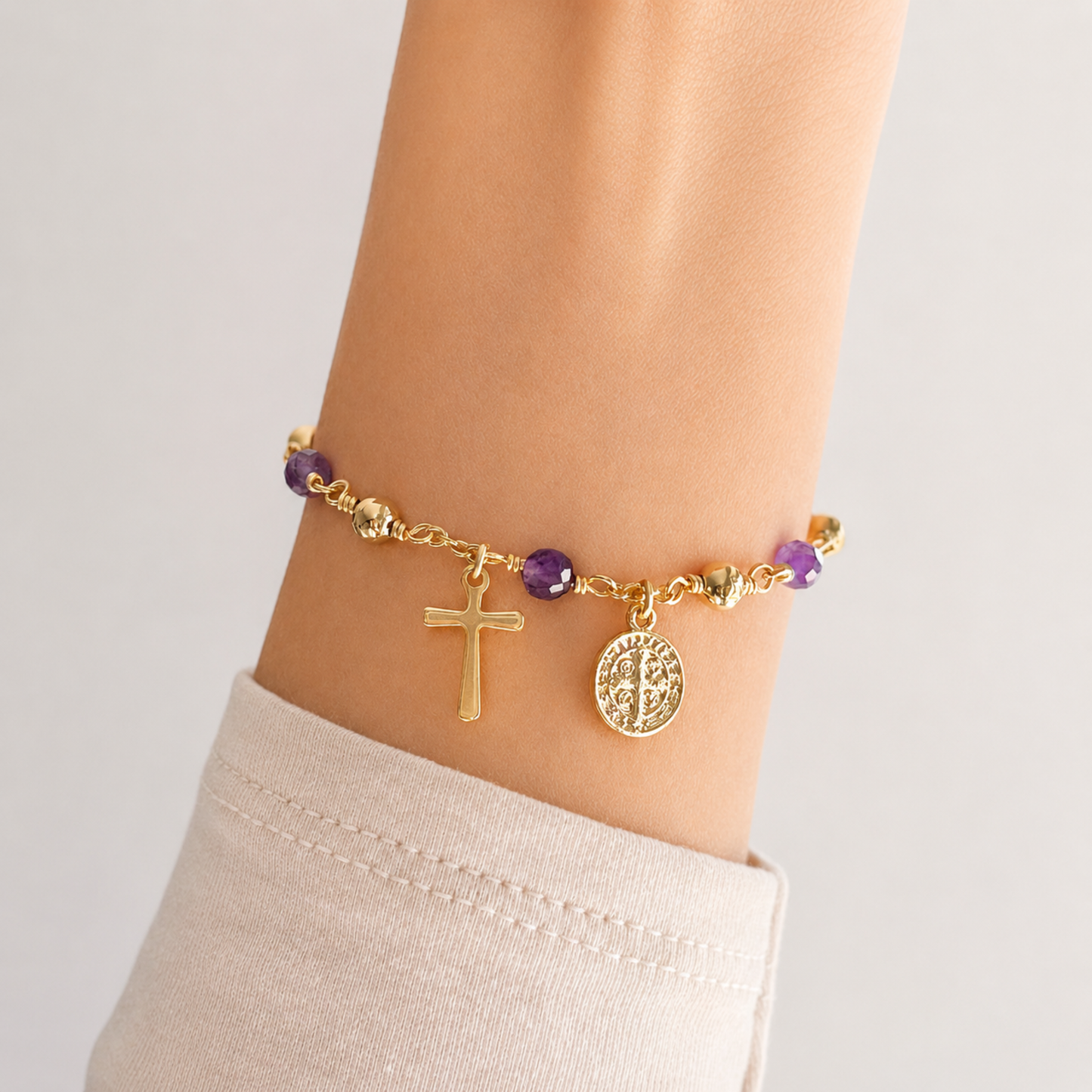 Amethyst Rosary Bracelet
