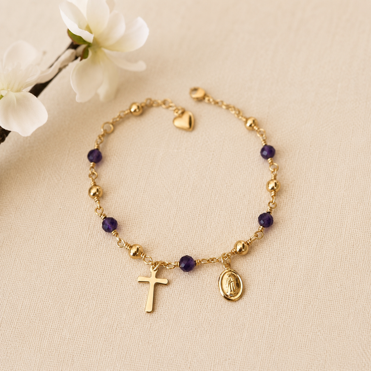 Amethyst Rosary Bracelet
