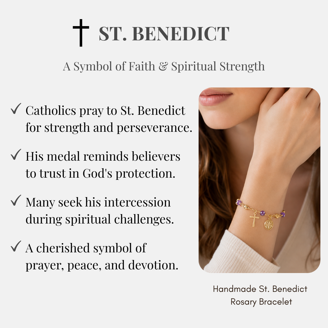 St. Benedict Silver Rosary Bracelet