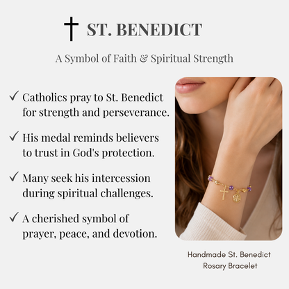 St. Benedict Silver Rosary Bracelet