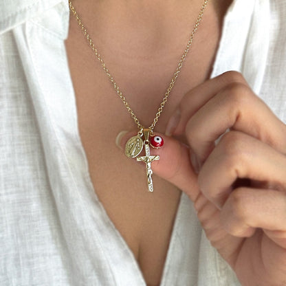 Crucifix Virgin Mary Necklace