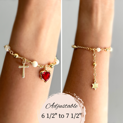 Sacred Heart Rosary Bracelet