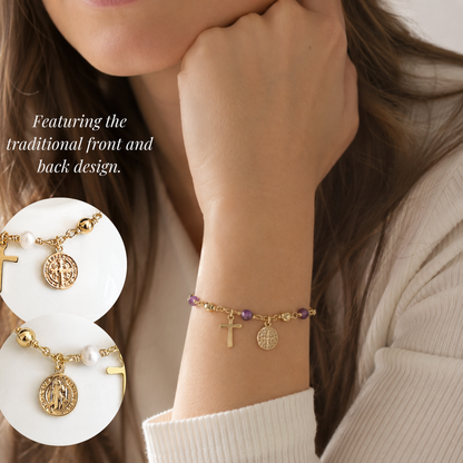 St. Benedict Gold Rosary Bracelet