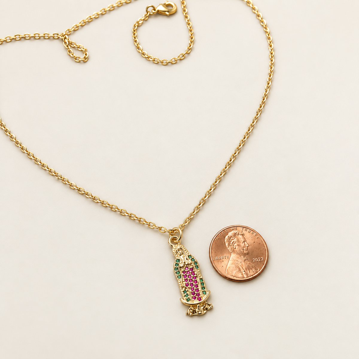 Our Lady of Guadalupe Gold Necklace