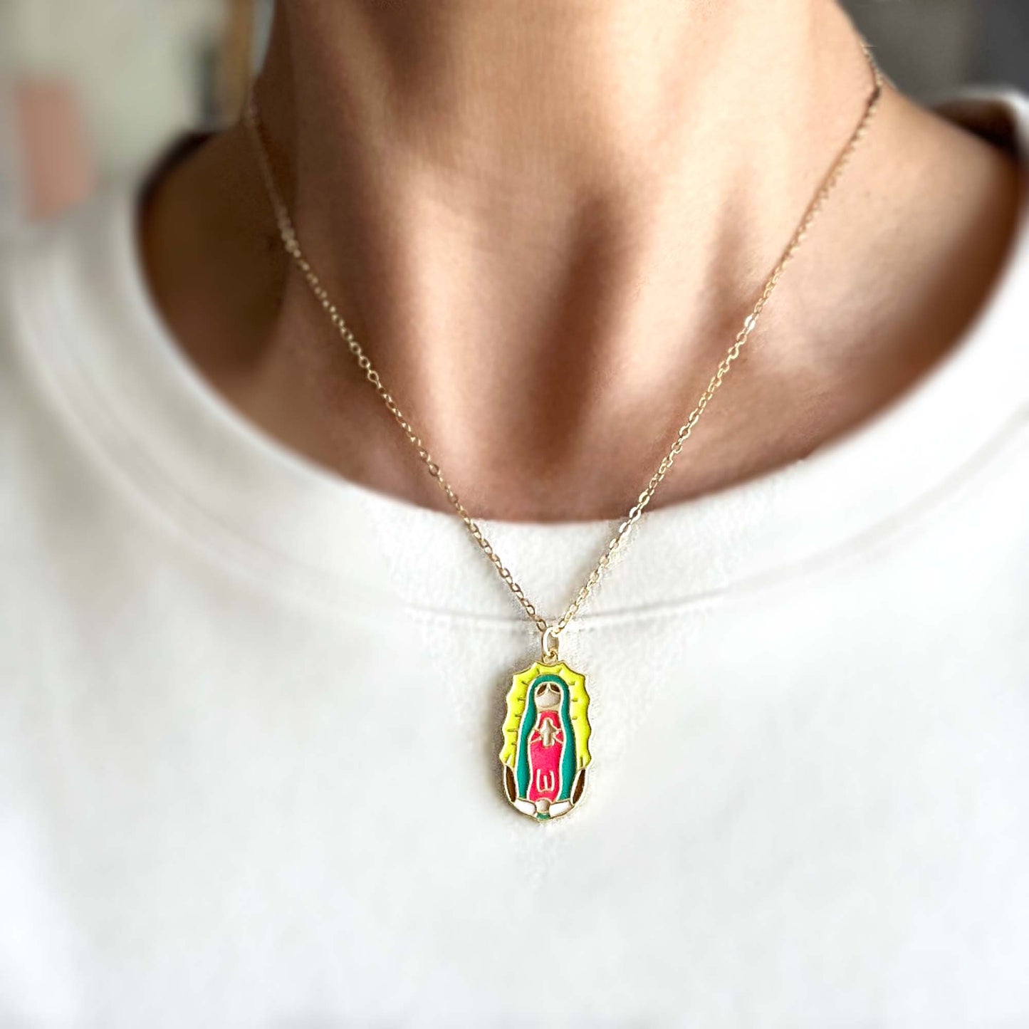Little Virgin of Guadalupe Kids Necklace