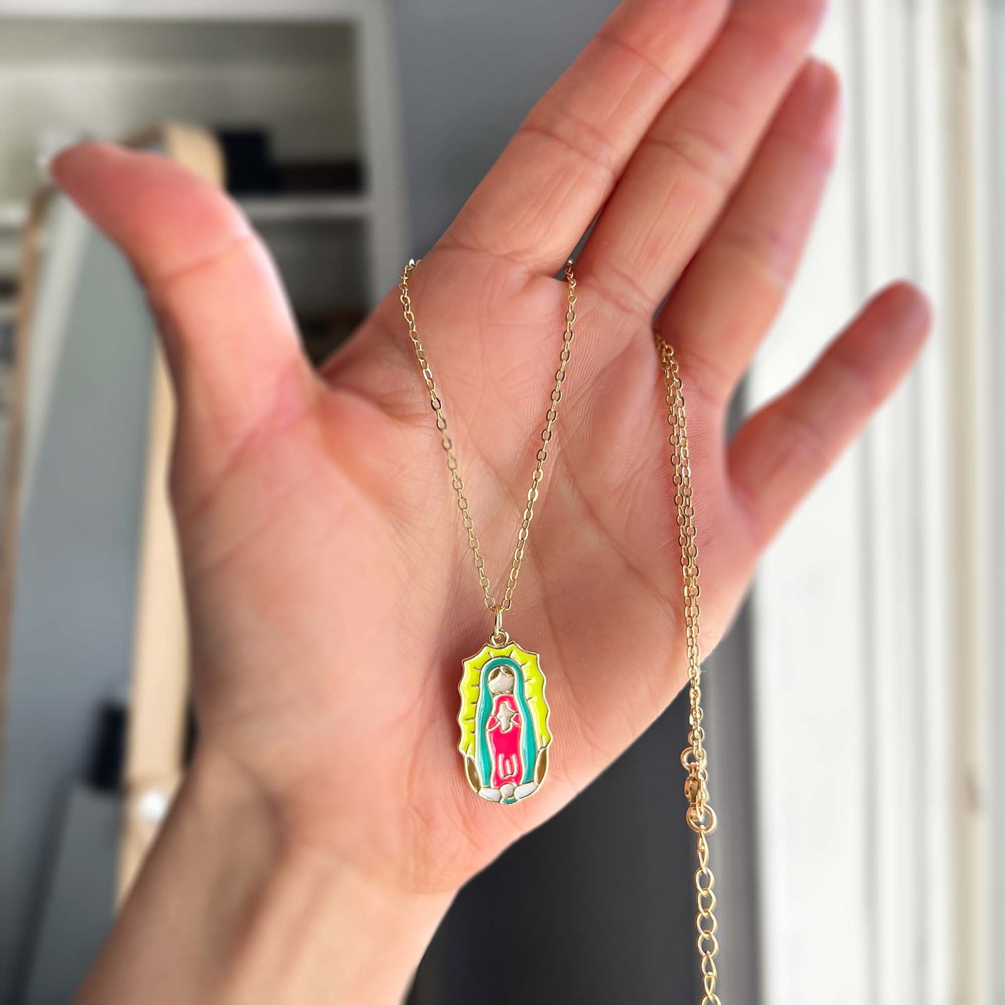 Little Virgin of Guadalupe Kids Necklace