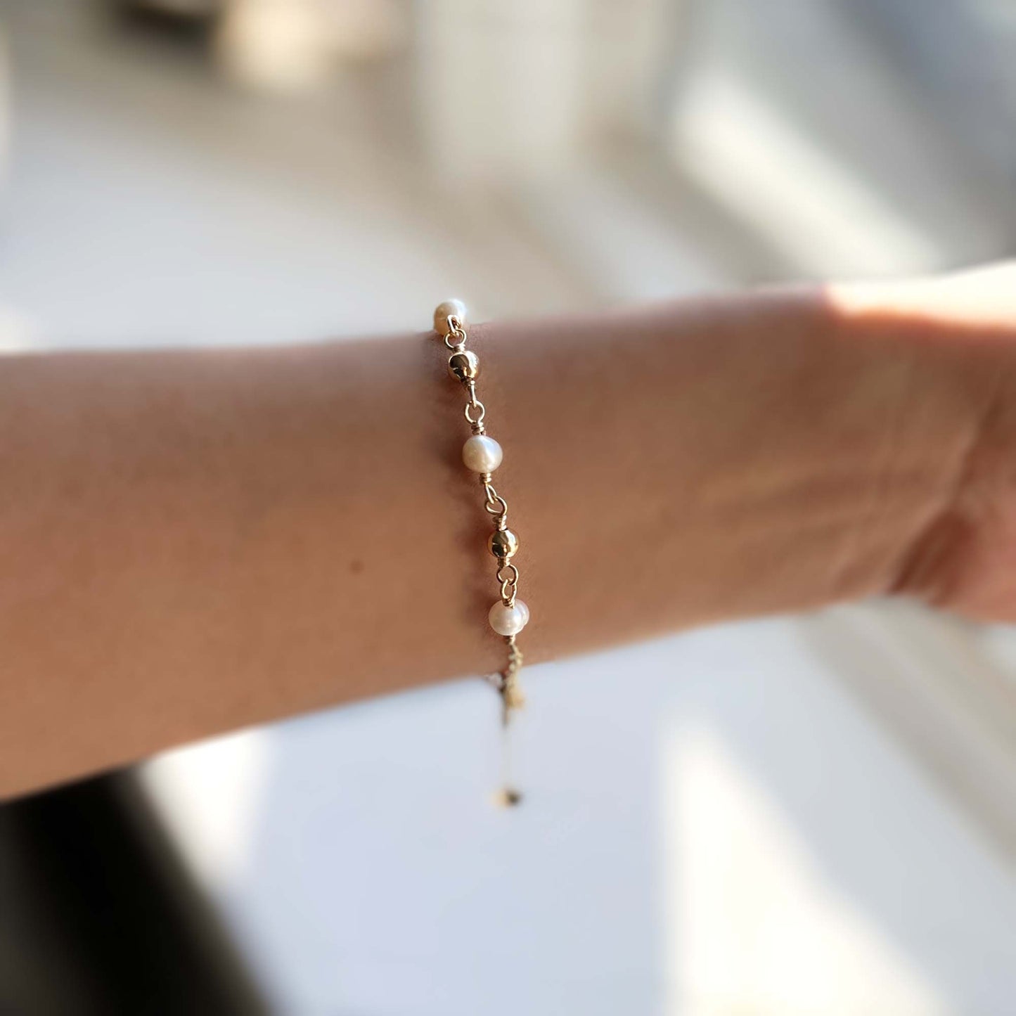 Gold Cross Rosary Bracelet