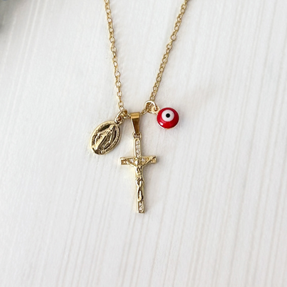 Crucifix Virgin Mary Necklace