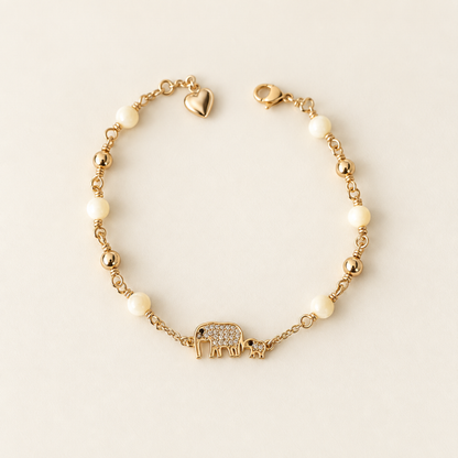 Mom and Baby Gold Elephant Bracelet