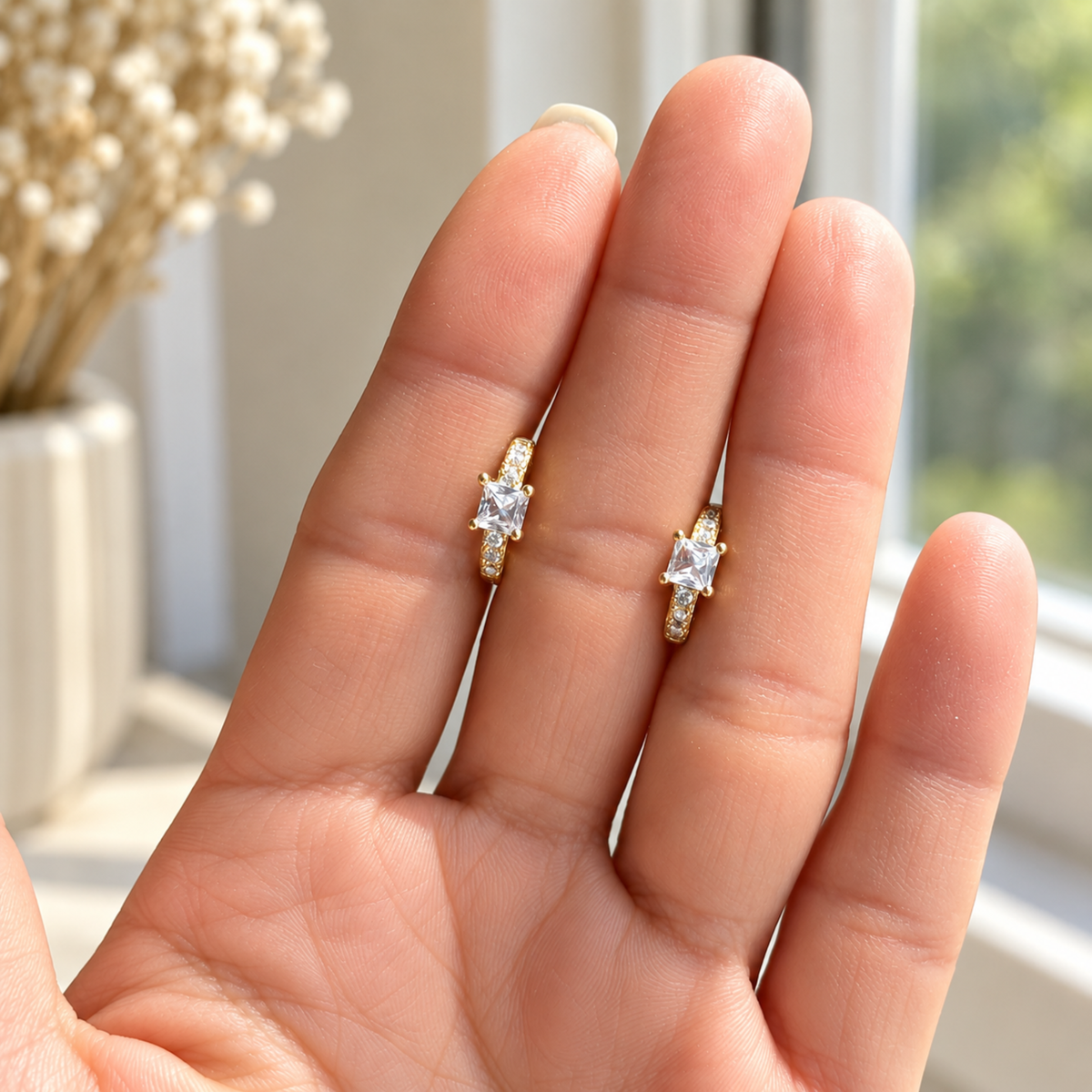 Gold Huggie Hoop Earrings