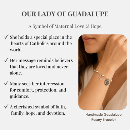 Our Lady of Guadalupe Silver Rosary Bracelet