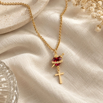 Immaculate Heart of Mary Gold Necklace