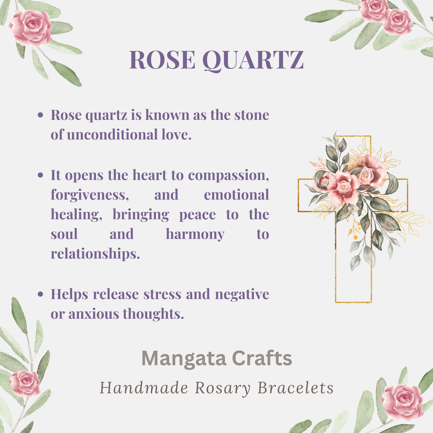 Rose Quartz Rosary Bracelet