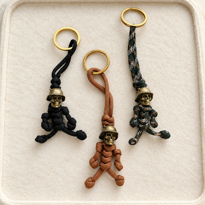 Skeleton Soldier Paracord Keychain