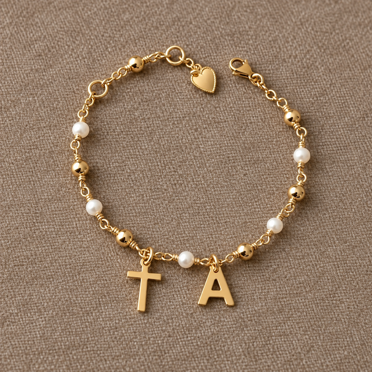 Personalized Initial Rosary Bracelet