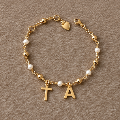 Personalized Initial Rosary Bracelet