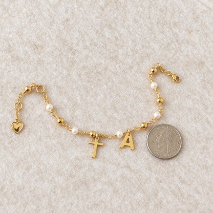 Personalized Initial Rosary Bracelet