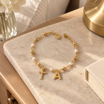 Personalized Initial Rosary Bracelet