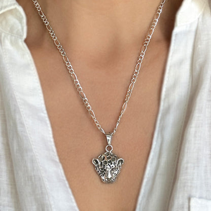 Leopard Silver Necklace