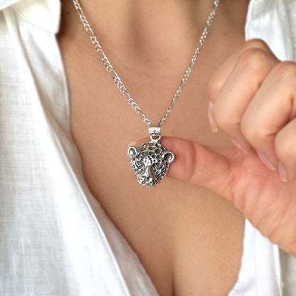 Leopard Silver Necklace