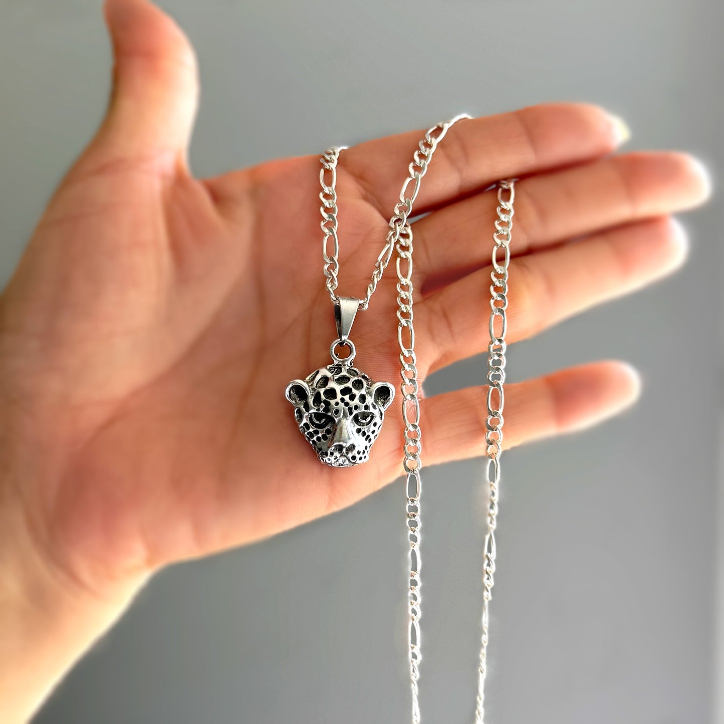 Leopard Silver Necklace