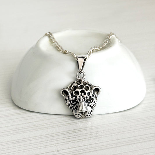 Leopard Silver Necklace