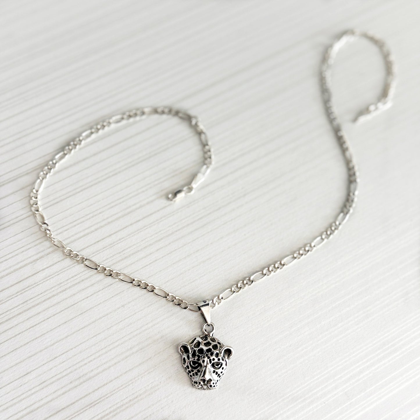 Leopard Silver Necklace