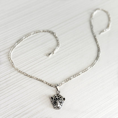 Leopard Silver Necklace
