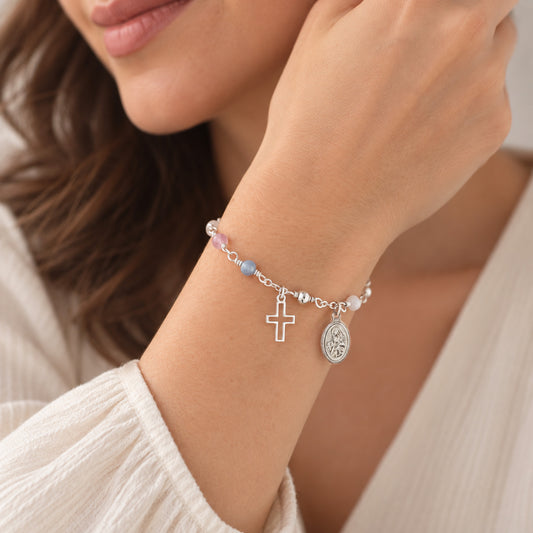 Fertility Silver Rosary Bracelet