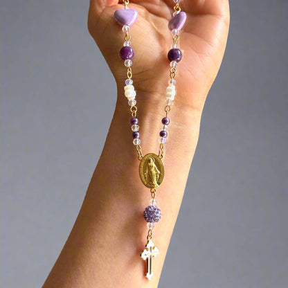 Purple Car Rosary Charm