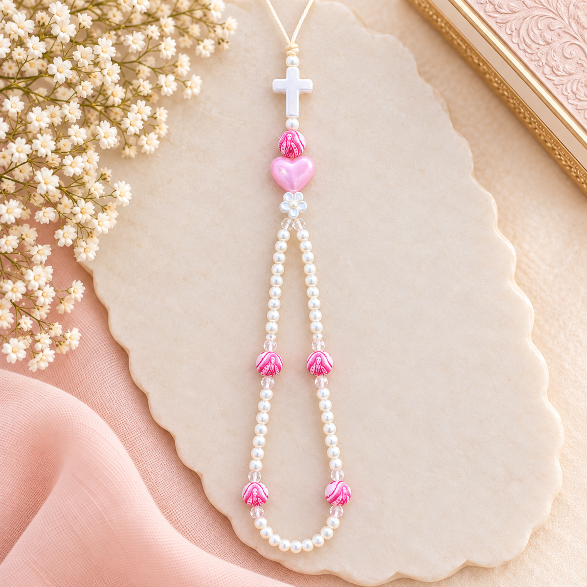 Rosary Phone Charm Virgin Mary