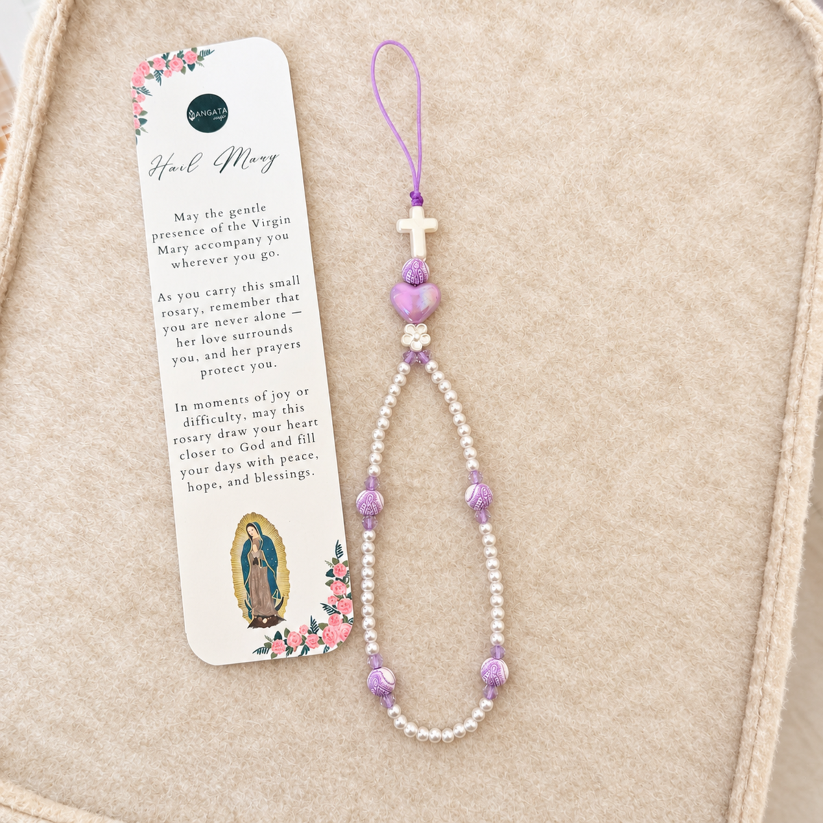Rosary Phone Charm Virgin Mary