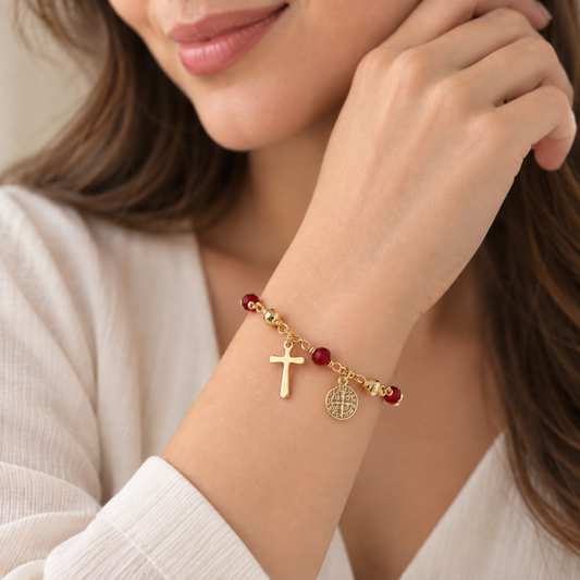 Red Rosary Bracelet