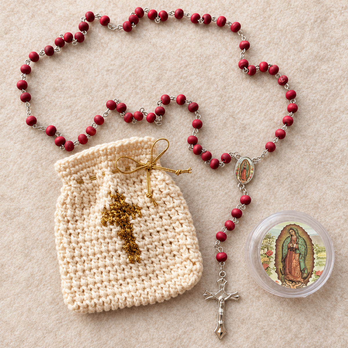 Crochet Rosary Pouch Set