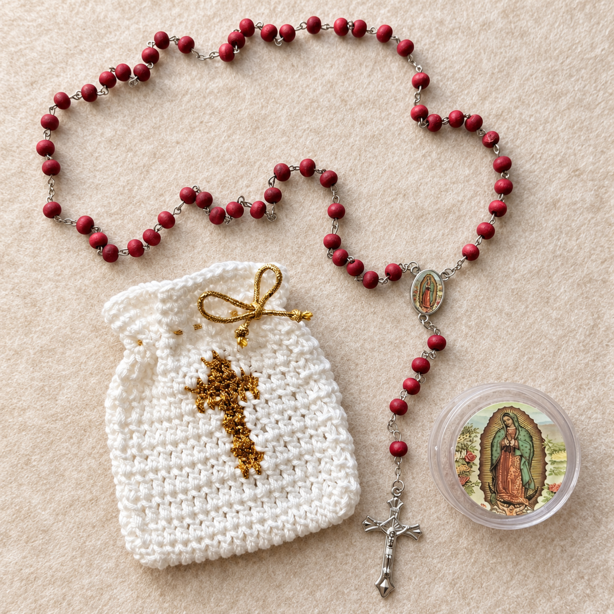 Crochet Rosary Pouch Set